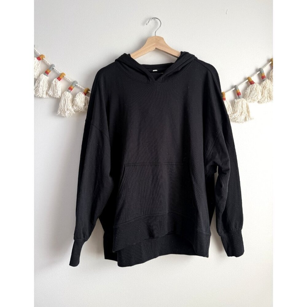 Lululemon LA Back In Action Black Hoodie Cotton Terry On The Move Loungewear 10